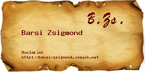 Barsi Zsigmond névjegykártya